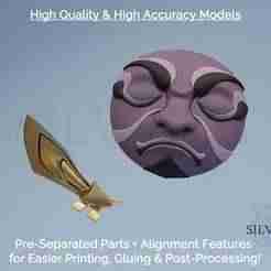 Scaramouche Hat Face and Large Shoulder Accessory Only for Cosplay - Genshin Impact - Instant Download STL Files for 3D Printing