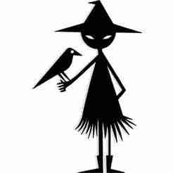 scarecrow with a crow perched on its arm forming a key 2 - 2D/3D Wall Art STL+SVG For CNC Router, Plasma, Waterjet, Laser & 3D Printer