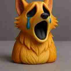 Screaming Ghost Fox Bust – Spooky 3D Printable Figurine STL