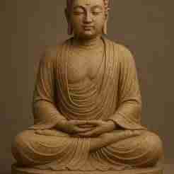Serene 3D Sculpture of Buddha in Meditation