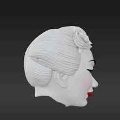 Serene Maiden Wall Mask - Elegant Japanese-Inspired Home Decor