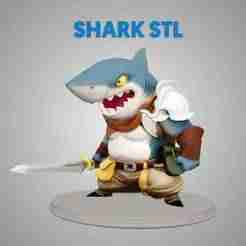 Shark Warrior STL - 3D Printable Figure