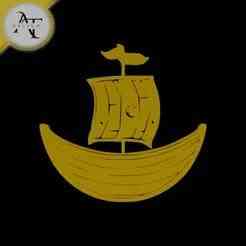 Ship - Silhouette - 2D Wall Art Decor