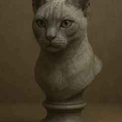 Siamese Cat Sculpture Bust