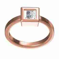 Simple Princess Diamond Solitair Engagement Ring
