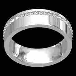 Simple Single Row Diamond Wedding Band for Men