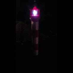 Simple solar lighthouse with rotating lighting