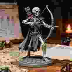 Skeleton Archer Figurine STL | Fantasy RPG Miniature 3D Print Model