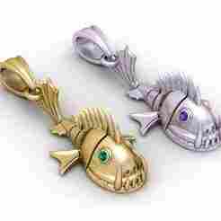 Skeleton Fish Pendant