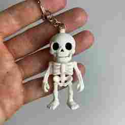 Skeleton Halloween Keychain 💀 | Color 3MF File for 3D Printing