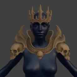 Skeleton Queen Crown and Gorget with Pauldrons
