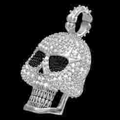 Skull and Bone Iced Diamond Pendant