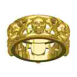 Skull and Bone Wedding Band for Men