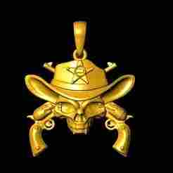 skull and guns pendant charm
