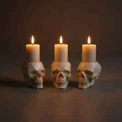 Skull Candle Holder - Gothic Decor