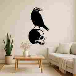 Skull Crow - Wall Art Onecolor