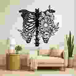 Skull Flower - Wall Art Onecolor