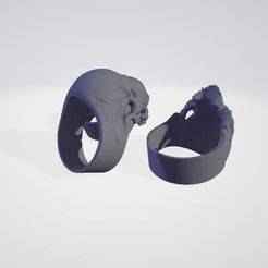 💀✨ Skull Ring – Shiny Gold & Silver 3D Print | Unique Jewelry Design ✨💀