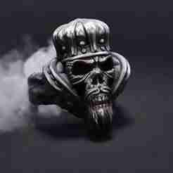 Skull Ring With Crown 3D Model