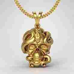 skull snake pendant charm