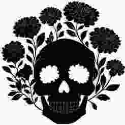 skull surrounded by marigolds 4 - 2D/3D Wall Art STL+SVG For CNC Router, Plasma, Waterjet, Laser & 3D Printer