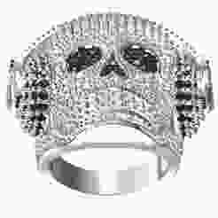 Skull with Headphone Hip Hop Ring
