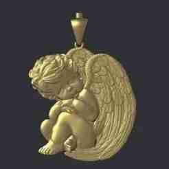 Sleeping Baby Angel Pendant