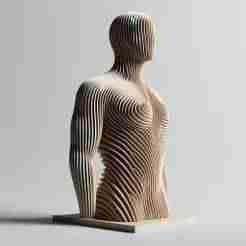 Slice Pattern Half Man Sculpture 3D Print – Decorative Showpiece