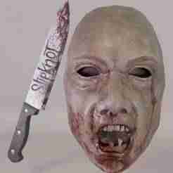 Slipknot Cosplay Mask and Knife: Inscrutable Sneer  Frank) from Dead by daylight