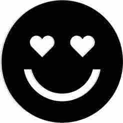 smiley face with heart 1 - 2D/3D Wall Art STL+SVG For CNC Router, Plasma, Waterjet, Laser & 3D Printer