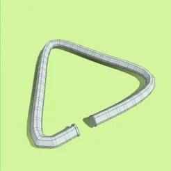 SMOOTH Edge Tri Buckle. 3cm scale.
