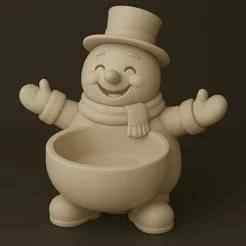 Snowman Bowl – Cute Christmas Desk Organizer STL