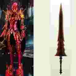 Solo Leveling - Igris Weapon Cosplay Prop - PDO Pepakura Pattern + STL 3D Print Pattern