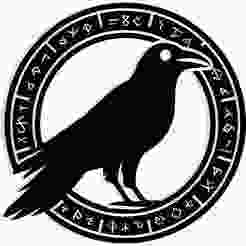 spell circle filled with symbols forming a crow's silhouette 1 - 2D/3D Wall Art STL+SVG For CNC Router, Plasma, Waterjet, Laser & 3D Printer