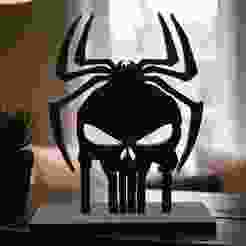 Spiderman and Punisher Silhouette Model 3D print 26