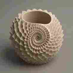 Spiral Fractal Planter STL