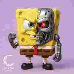 SpongeBob x Terminator Fusion – Halloween Edition | Cartoon 3D Figure