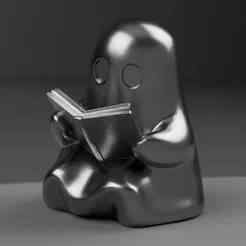 Spooky Cute Ghost with Book
