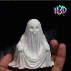 Spooky Ghost Figurine - Support-Free Halloween Desk Decor STL