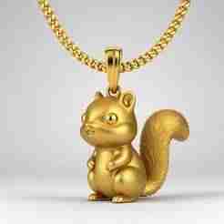 squirrel pendant charm