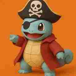 Squirtle Halloween Pirate Custom Figure - Pokemon anime