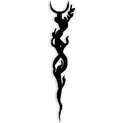 staff twisted with vines ending in a glowing orb 1 - 2D/3D Wall Art STL+SVG For CNC Router, Plasma, Waterjet, Laser & 3D Printer