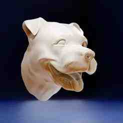 Staffordshire Bull terrier head wall mount
