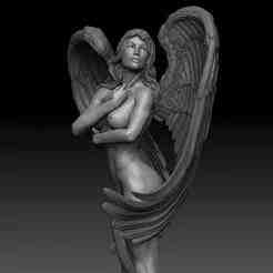 Standing Angel on Clouds