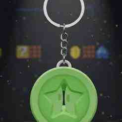 Star Coin Keychain - Super Mario Collectible Gold - Super Mario - Ready to Print