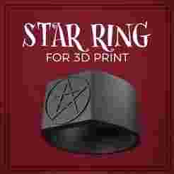 Star Ring - Halloween Ring - pentagram