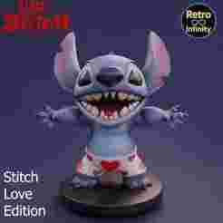Stitch - Love Edition 3D figure Retro Infinity style (90mm) : vinyl collectible