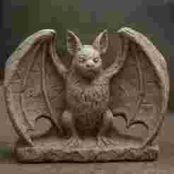 Stone-Sculpted Bat – Gothic Fantasy Animal Bust STL