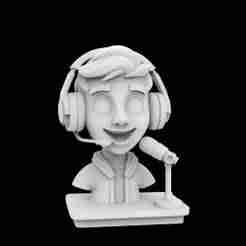 Streamer Cartoon Character 3D Print Model