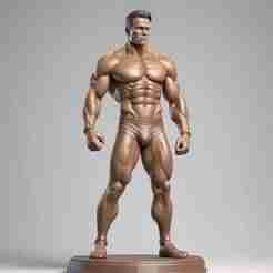 Strong Bodybuilder Standing Pose 3D Print Decorative Showpiece